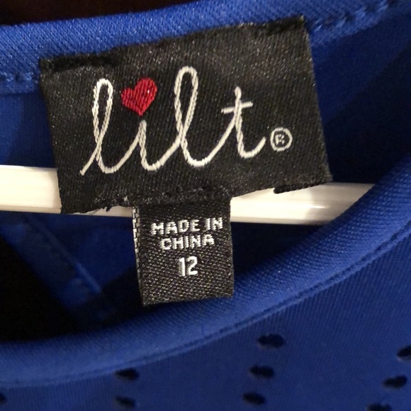 EUC Lilt Cobalt blue girls dress sz 12 eyelet holes on top and bottom - Picture 3 of 3